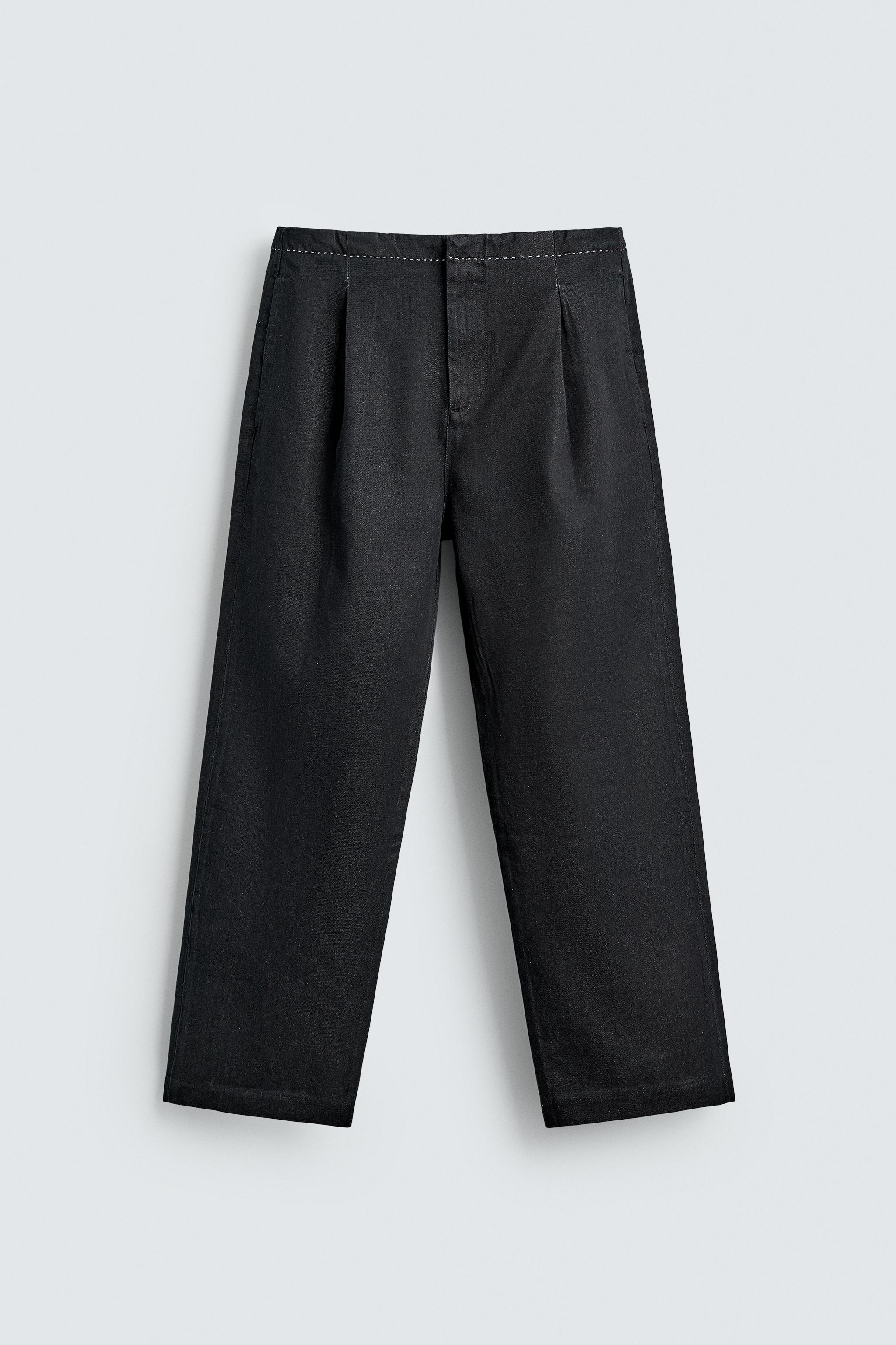 PANTALON CHINO DENIM SURPIQÛRES CONTRASTÉES